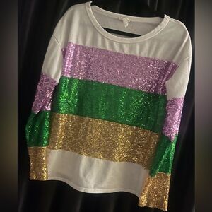 BiBi Mardi Gras Sequin Top